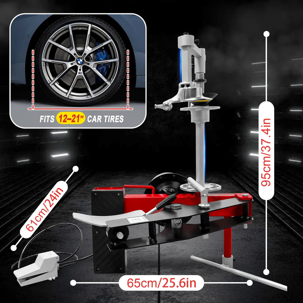 EZ Tire Changer Gen 2 air-powered tyre changing machine, no electricity needed — portable tyre changer UAE Saudi Arabia