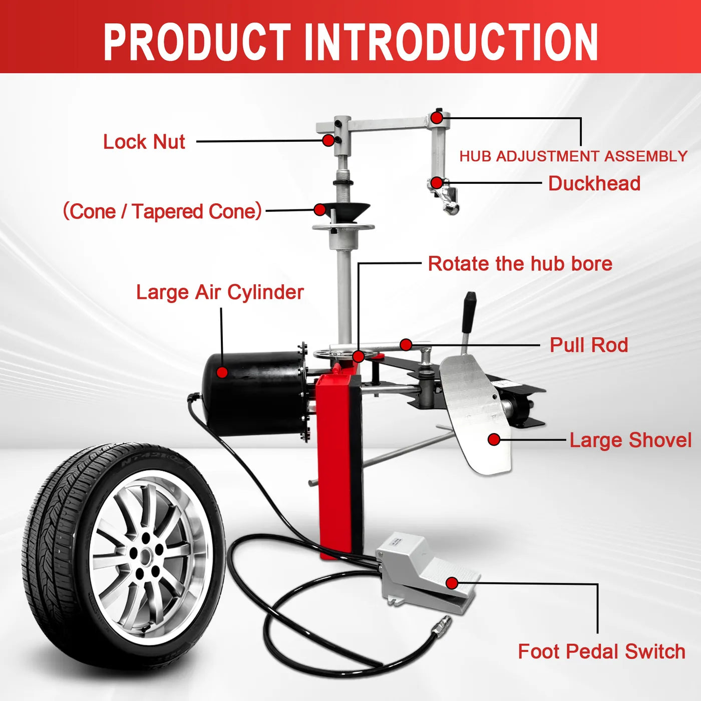 EZ Tire Changer Gen 2 specifications, run-flat compatible portable tyre changer — Dubai Saudi Arabia