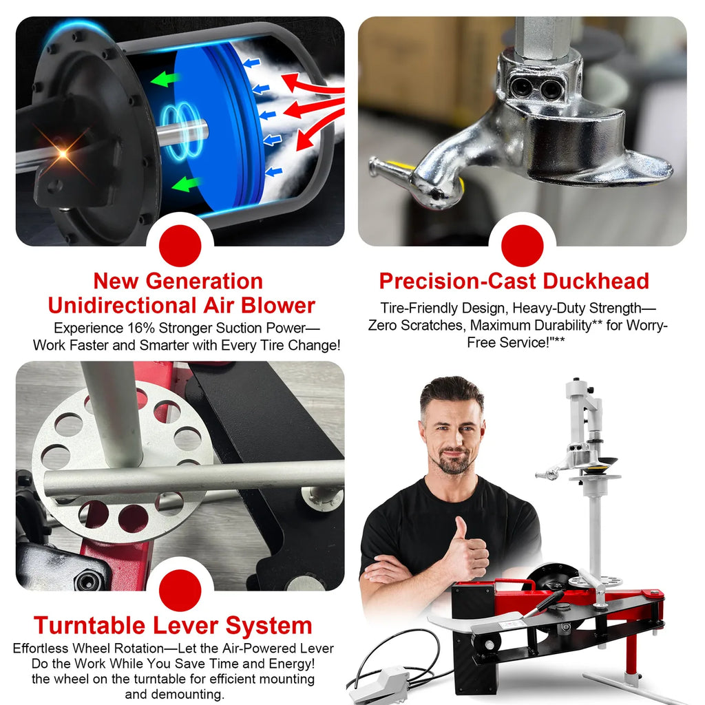 EZ Tire Changer Gen 2 what's in the box, parts list — portable air-powered tyre changer Dubai Riyadh