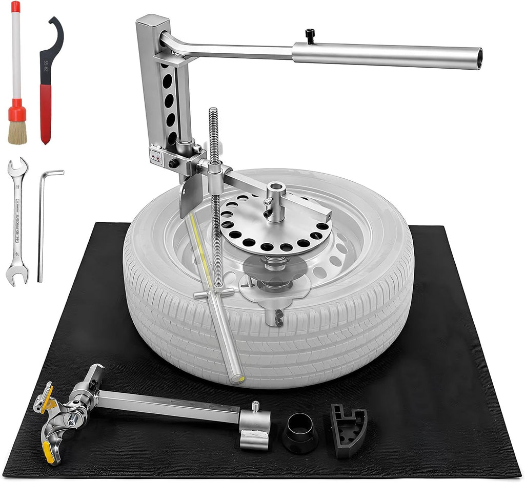 LCTX 3rd Gen 3-in-1 manual tire changer with full accessory set on white background
