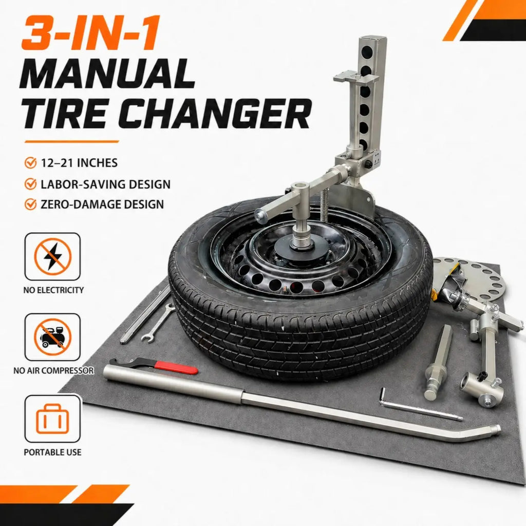 EZ Tirechanger LCTX 3rd Gen 3-in-1 Manual Tire Changer – No Power, No Compressor, 12"–21" Wheels