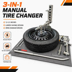 EZ Tirechanger LCTX 3rd Gen 3-in-1 Manual Tire Changer – No Power, No Compressor, 12"–21" Wheels