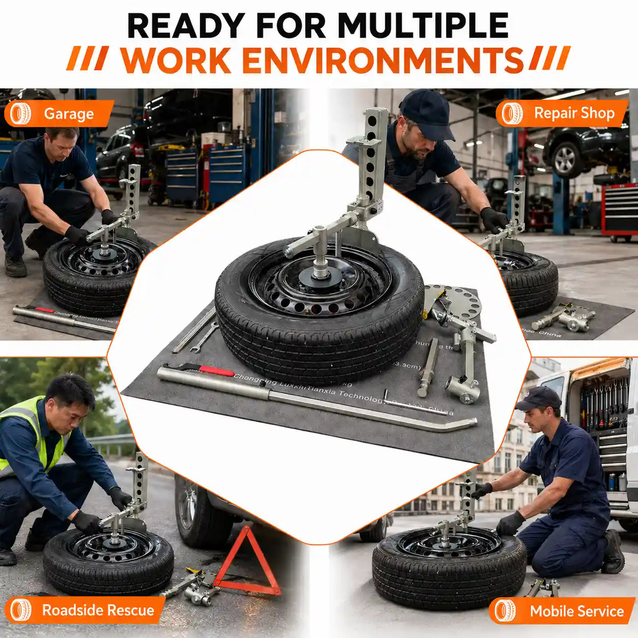 EZ Tirechanger LCTX 3rd Gen 3-in-1 Manual Tire Changer – No Power, No Compressor, 12"–21" Wheels