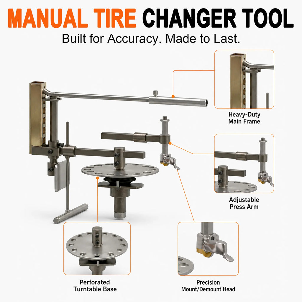 EZ Tirechanger LCTX 3rd Gen 3-in-1 Manual Tire Changer – No Power, No Compressor, 12"–21" Wheels